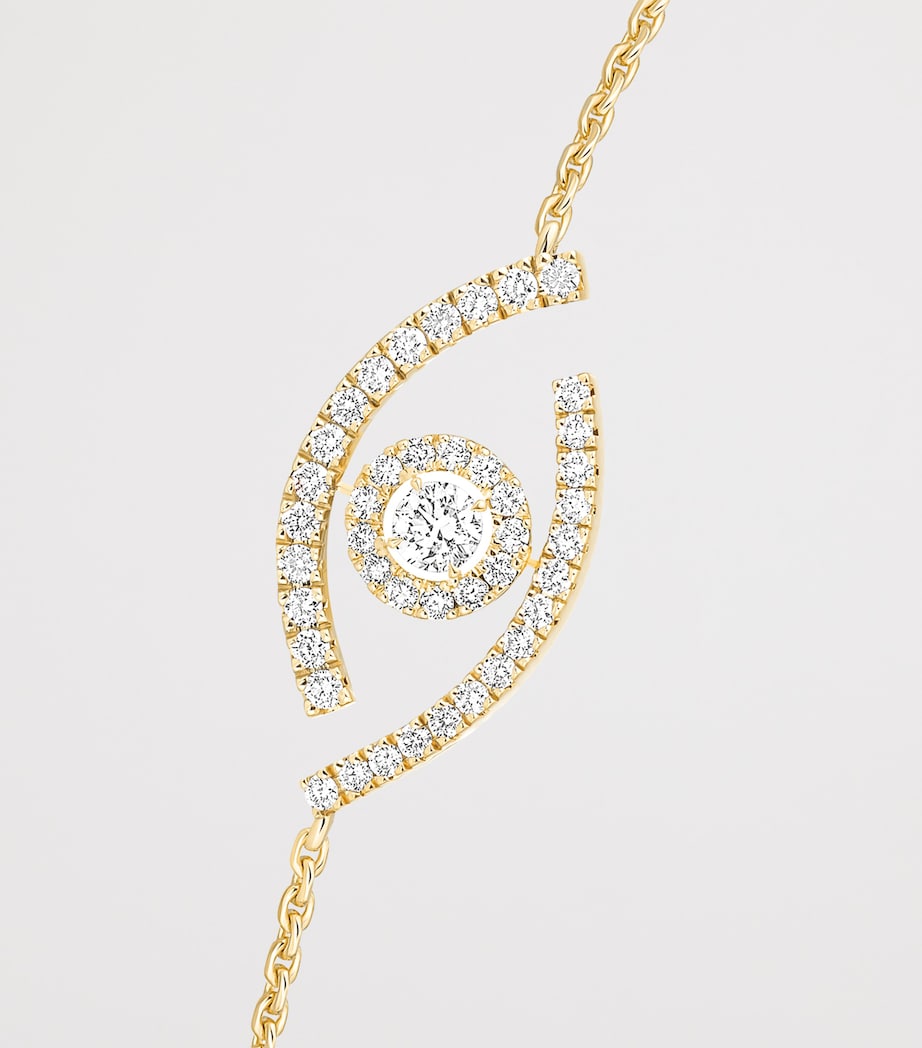 Messika Lucky Eye yellow gold diamond bracelet 0.21ct 18cm, UK version