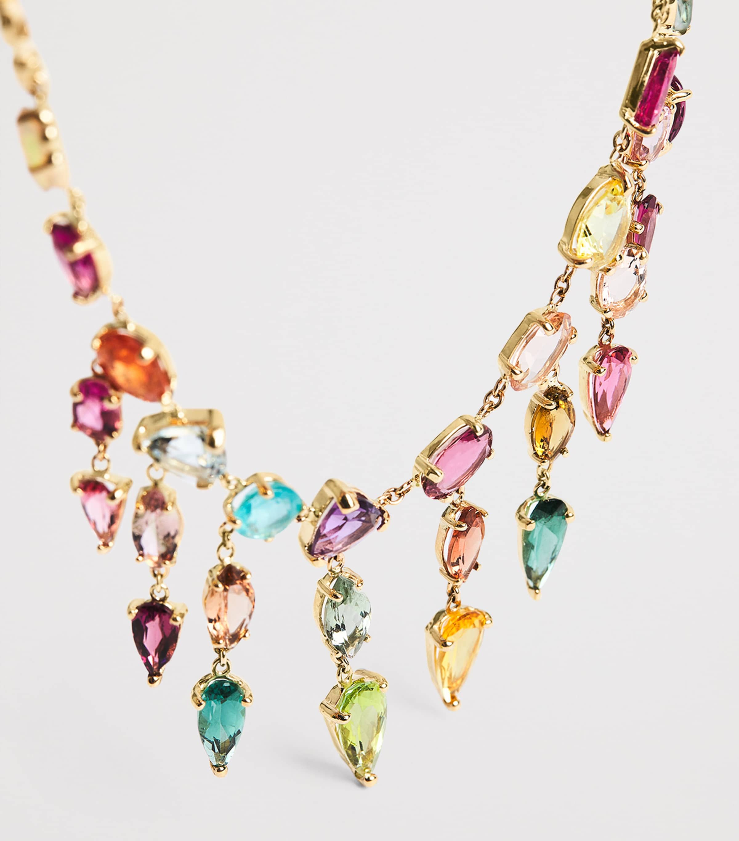 Jacquie Aiche Shaker necklace yellow gold mixed gemstone - British product