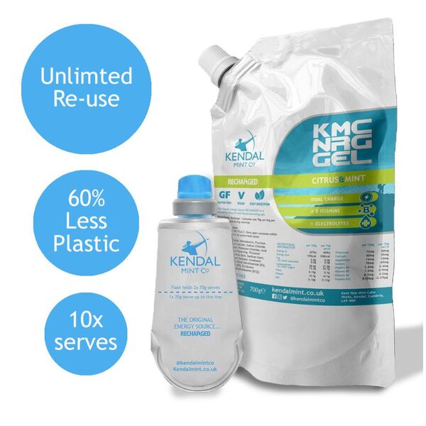 KMC energy gel bundle with flask Citrus & Mint - British product