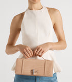 Malone Souliers croc-embossed May clutch bag, imported from the UK