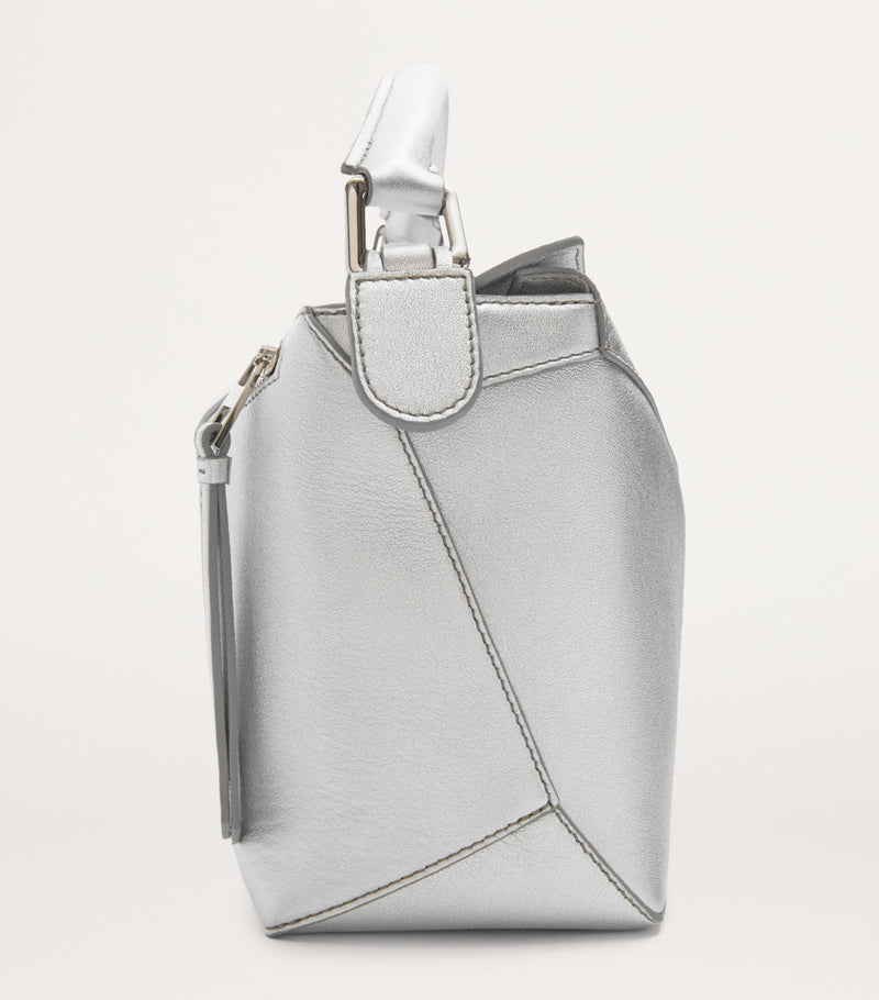 LOEWE small metallic leather Puzzle top-handle bag, UK version