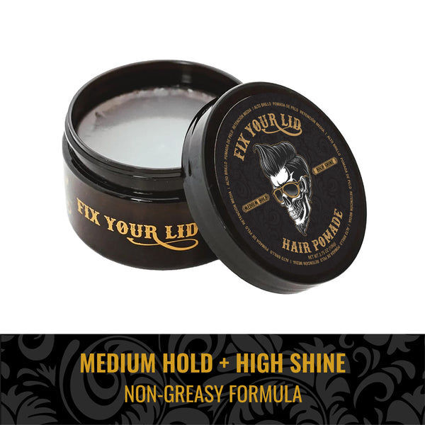 Fix Your Lid water-based pomade medium hold high shine 106g, imported from the UK