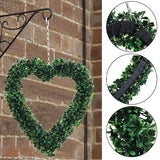 Livingandhome Heart Wreath Green Leaves 35cm, imported from the UK