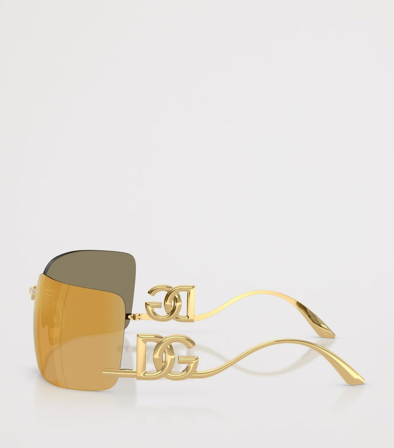 Dolce&Gabbana metal gold-tone mirrored sunglasses, imported from the UK