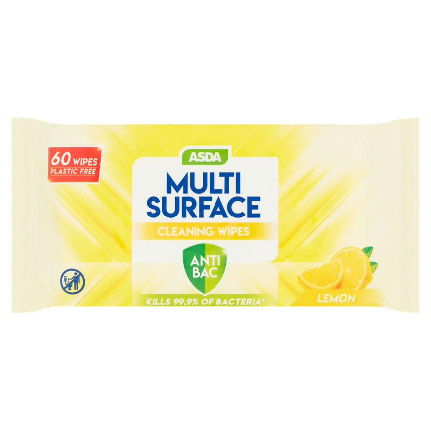 ASDA Multi Surface Cleaning Wipes Anti Bac Lemon