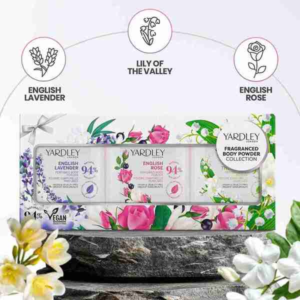 Yardley London perfumed powder trio collection, UK version