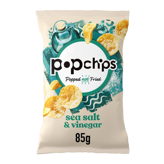 Popchips Sea Salt & Vinegar Sharing Crisps 85g Sharing crisps Sainsburys   