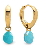 Monica Vinader gold vermeil turquoise Nura huggie earrings, UK version