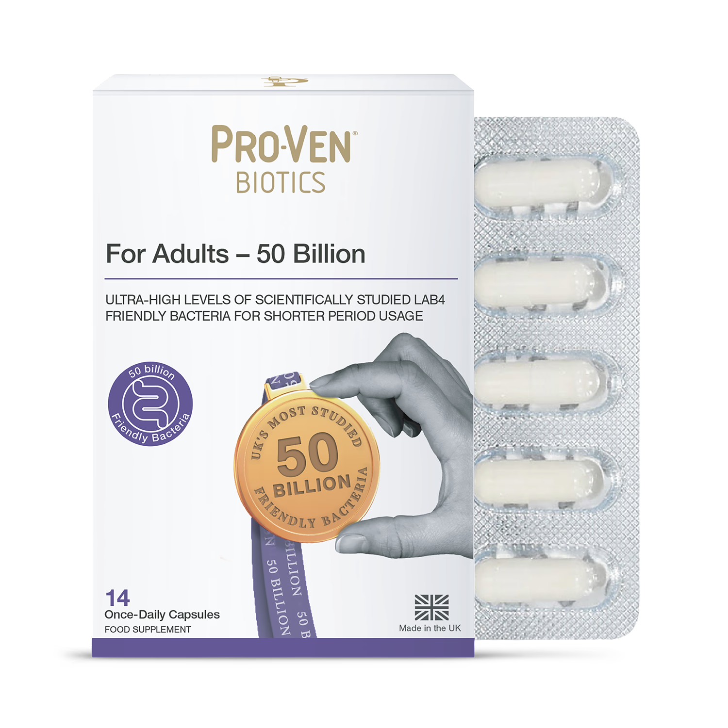 Pro-Ven Biotics Acidophilus Bifidus 14 Capsules, imported from the UK