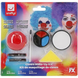 Smiffys clown make-up kit with facepaints and nose, UK version