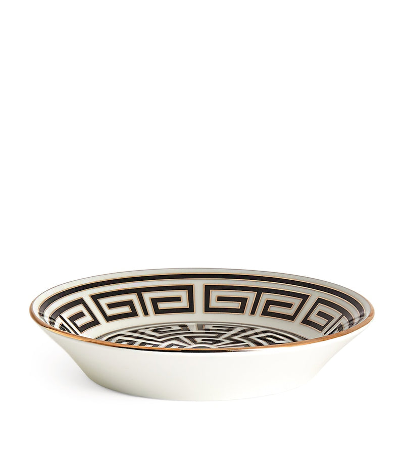 GINORI 1735 porcelain Labirinto Nero tea saucer 13.5cm, UK version
