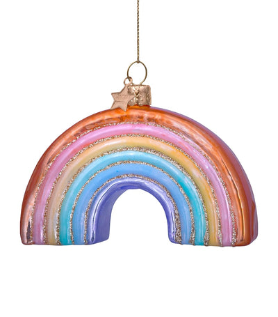 Harrods Hand-Painted Glass Rainbow Tree Ornament 6x8x2cm- Buy online at McGrocer