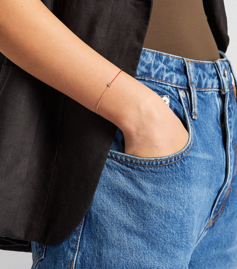 Redline half-chain bracelet rose gold diamond (British brand)