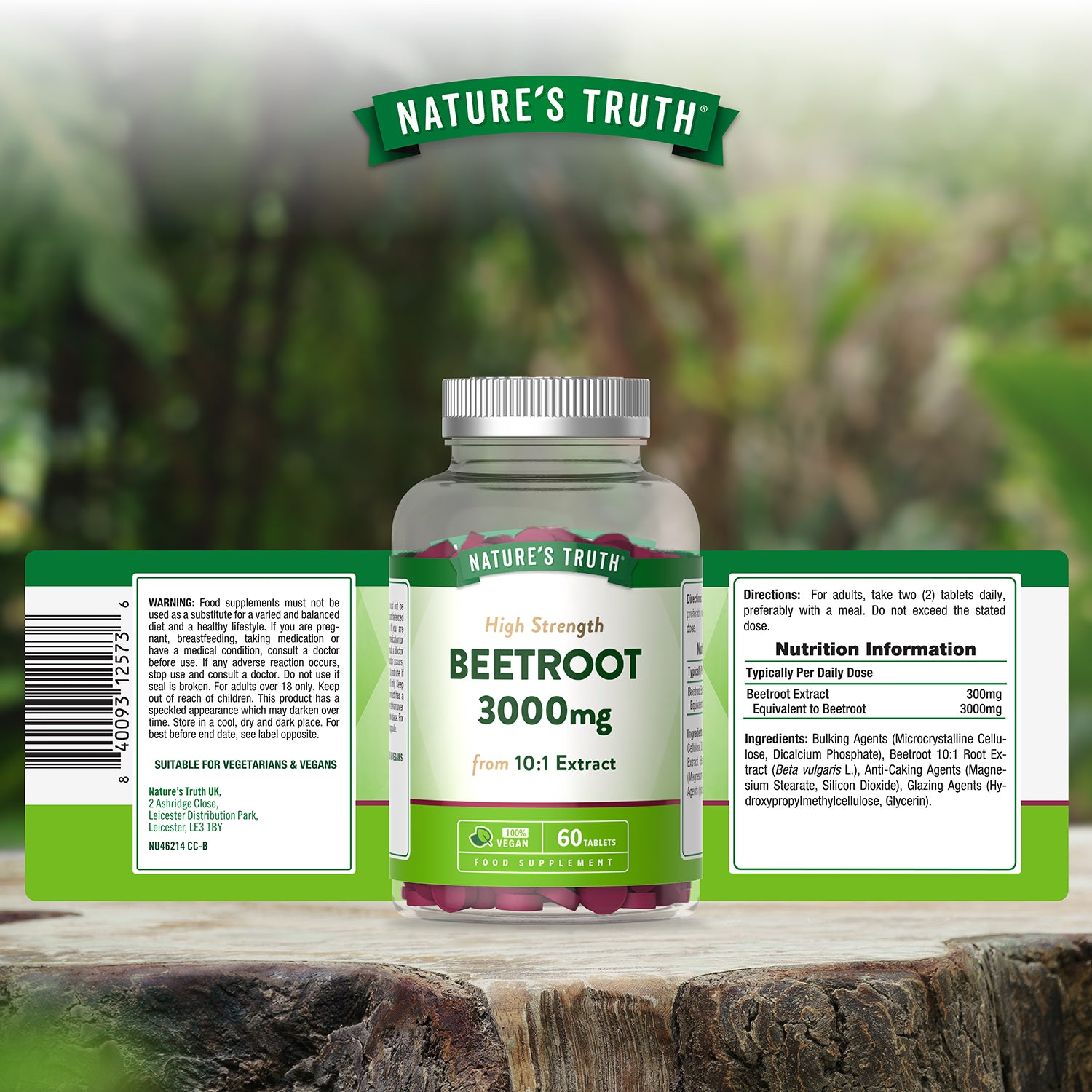 Nature's Truth beetroot extract 3000mg 60 tablets - British product