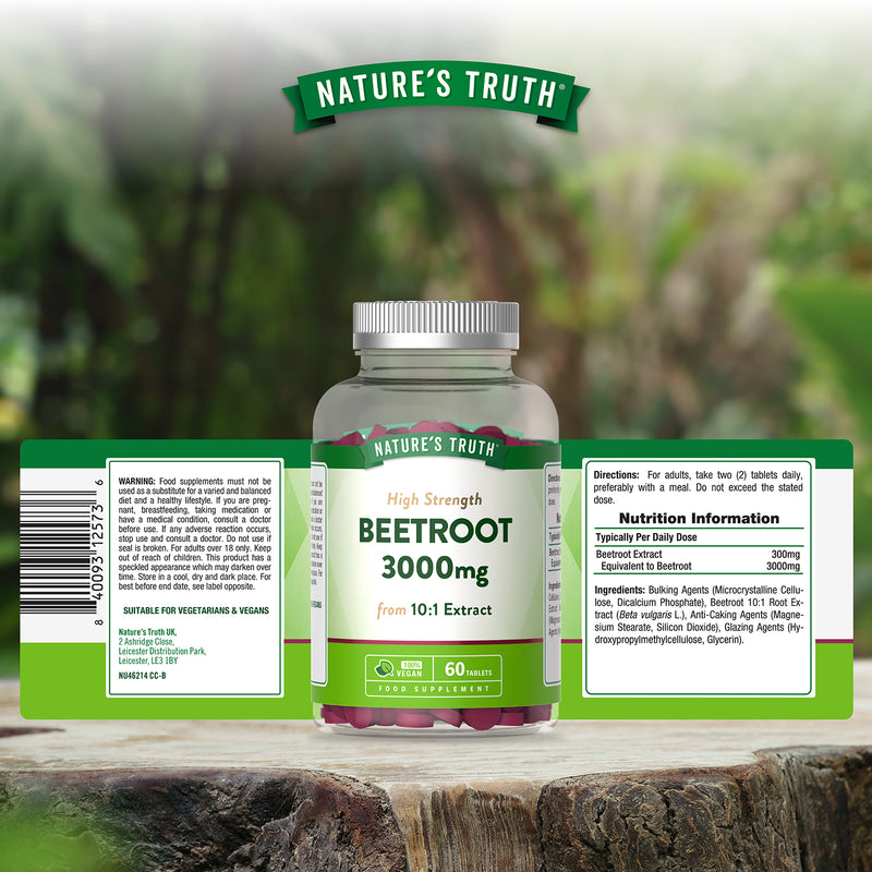 Nature's Truth beetroot extract 3000mg 60 tablets - British product