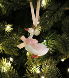 Harrods ceramic goose tree decoration with crown and glittering wings, UK version