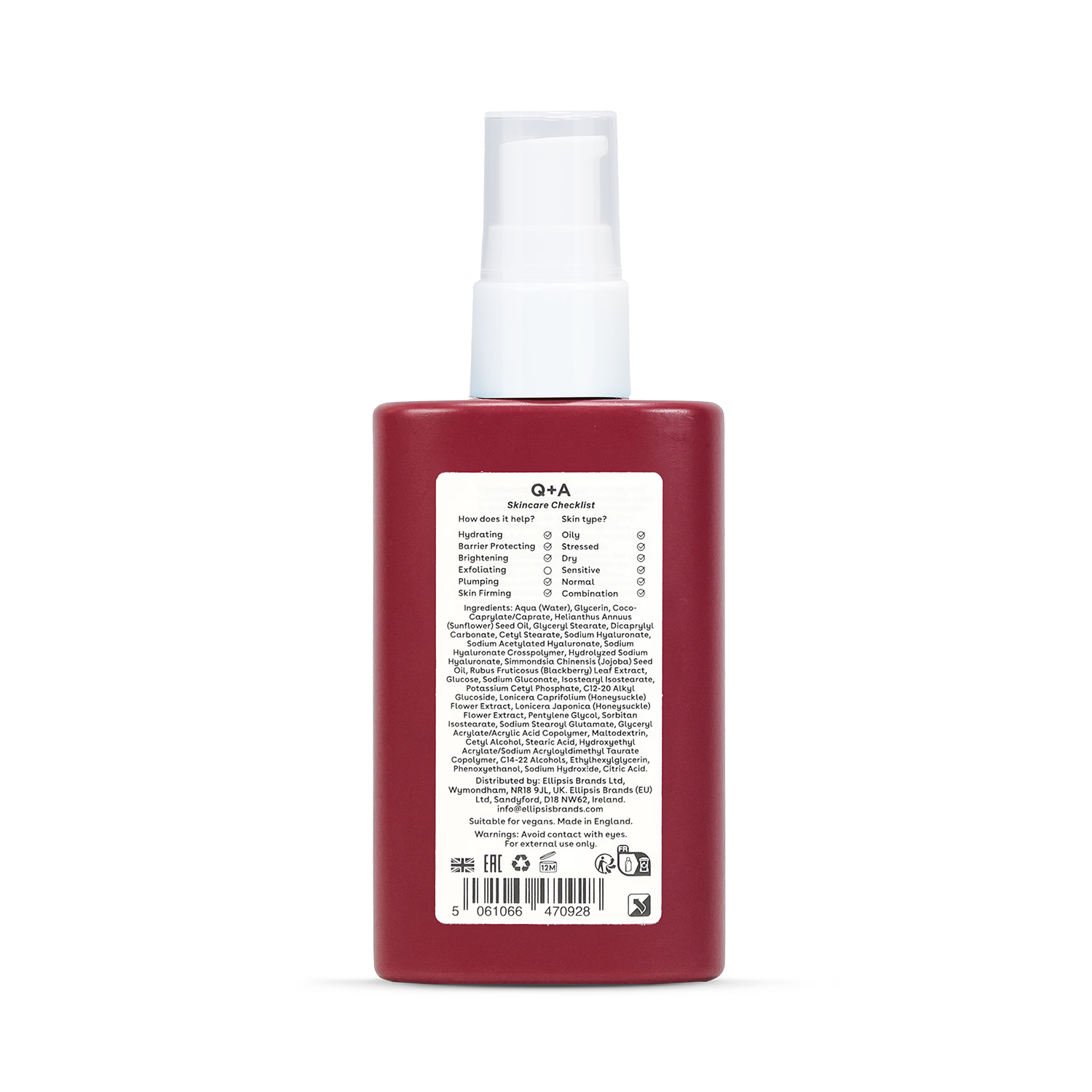 Q+A hyaluronic acid moisturiser 75 ml (British brand)