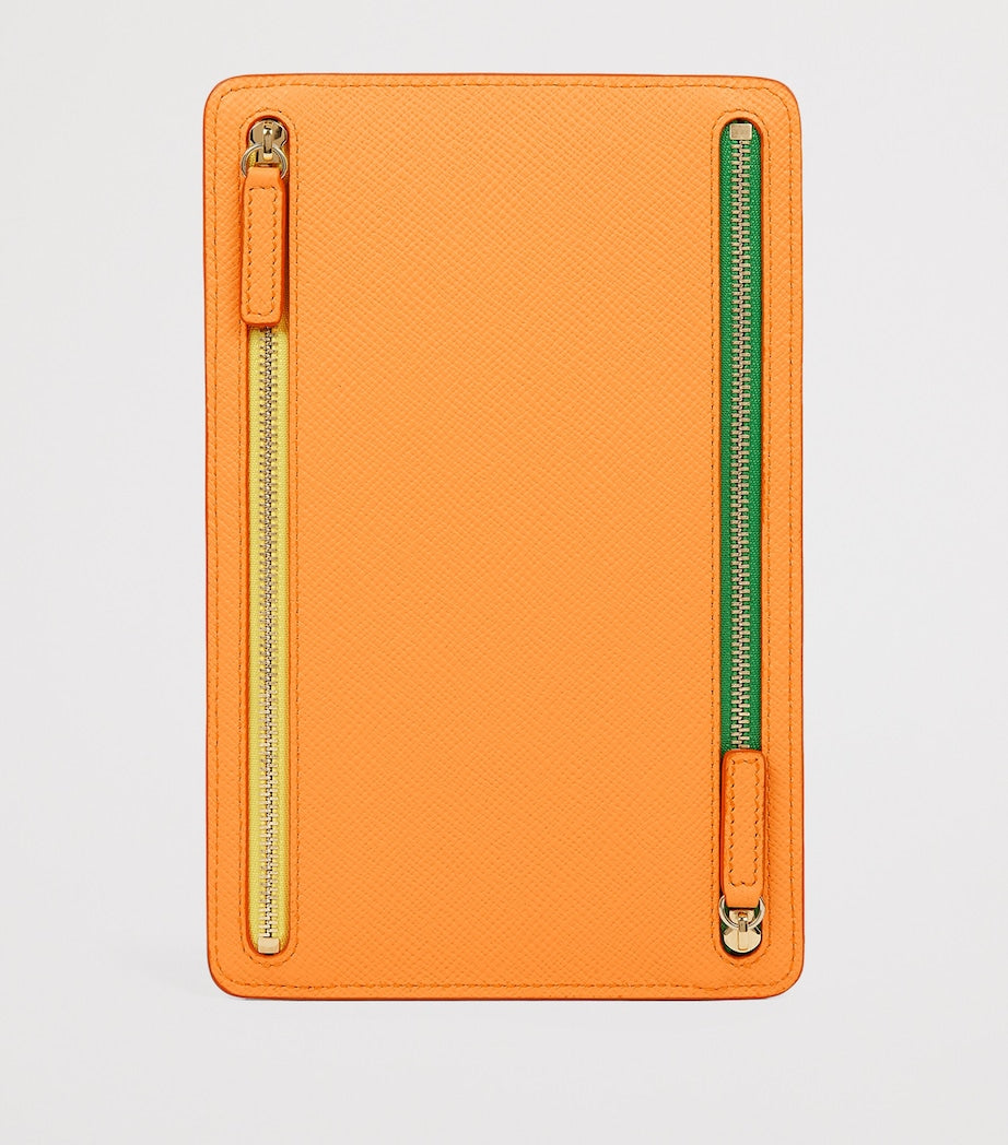 Smythson Panama multi-zip leather travel organiser (British brand)