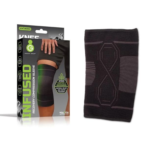 Greendrop infused compression knee sleeve L-XL - British product