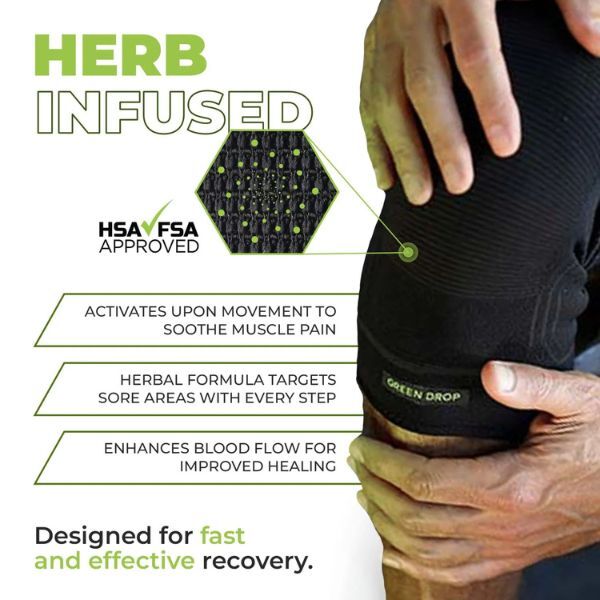 Greendrop infused compression knee sleeve L-XL - British product