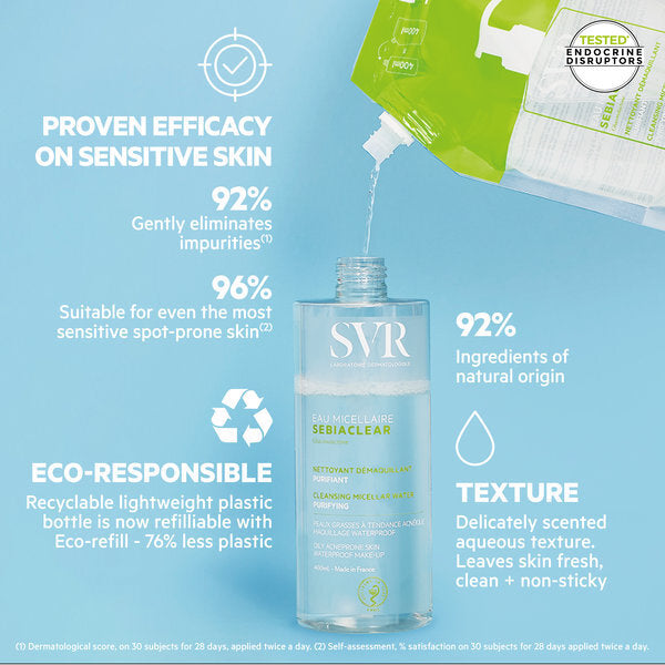 SVR SEBIACLEAR micellar water for oily skin 400ml - British product