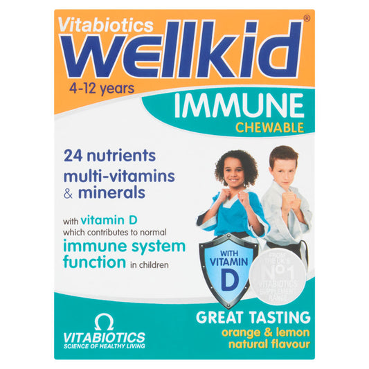 Vitabiotics WellKid Immune Chewable Natural Orange & Lemon Flavour 4-12 Years GOODS ASDA   