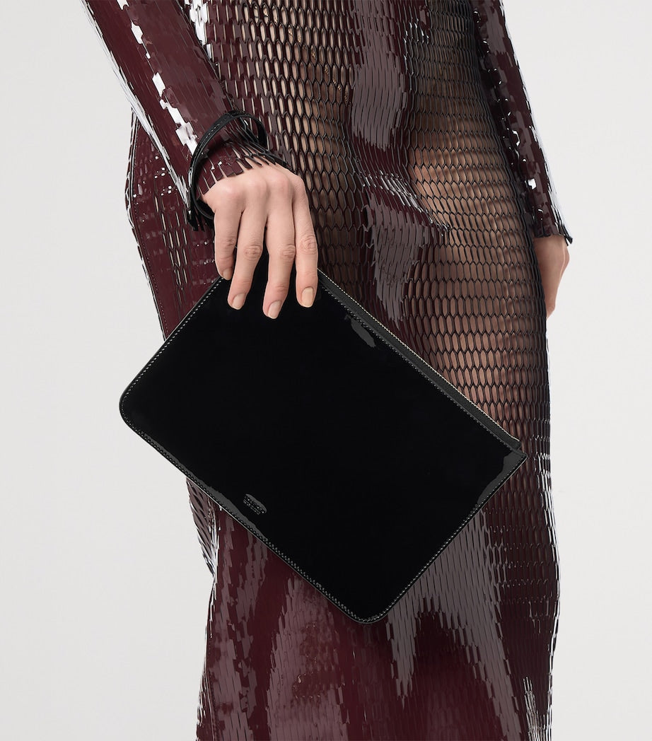 TOM FORD patent leather compact evening pouch (British brand)