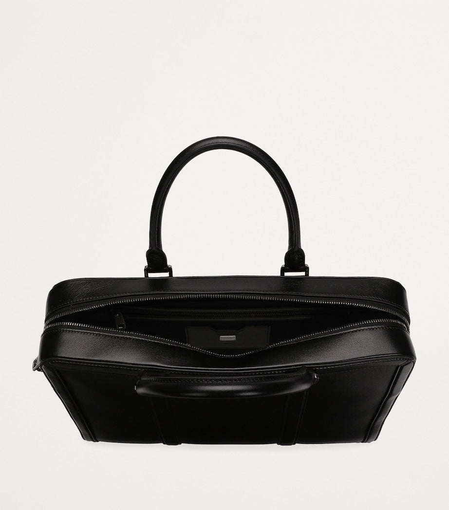 Dolce&Gabbana calfskin briefcase with ruthenium-plated tag, imported from the UK
