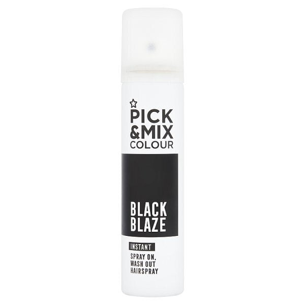 Pick & Mix Temporary Hair Colour Spray Black 75ml GOODS Superdrug Black  