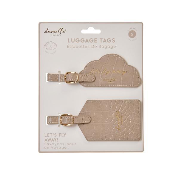 Danielle Creations Taupe Luggage Tags 2 Pack - British product