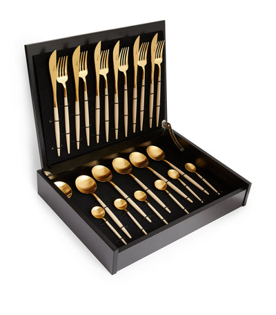 Harrods 24-Piece Stainless Steel Cutlery Set with Brushed Finish- Buy online at McGrocer