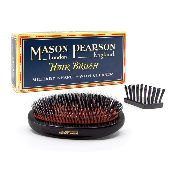 Mason Pearson Popular military brush black, boar bristle and nylon - British product