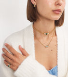 L'Atelier Nawbar yellow gold malachite diamond necklace, UK version