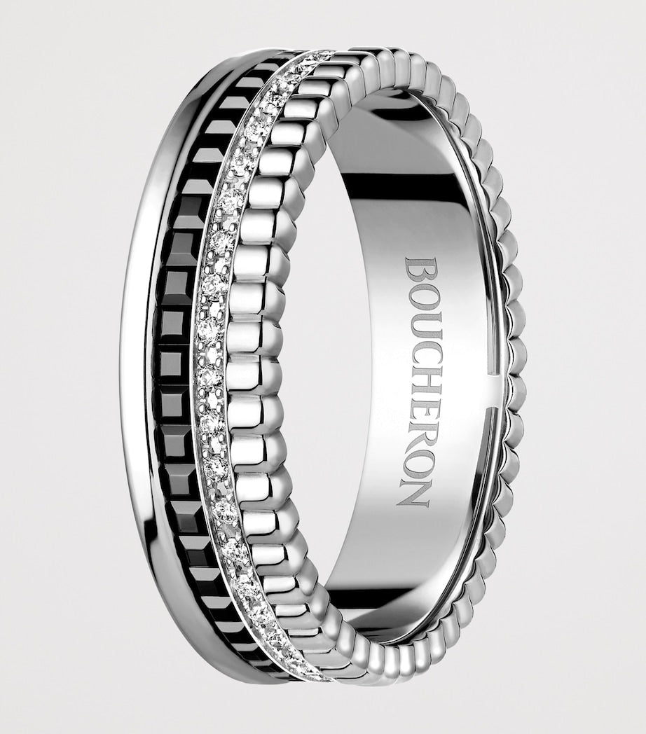 Boucheron Quatre Black Edition white gold diamond ring - British product