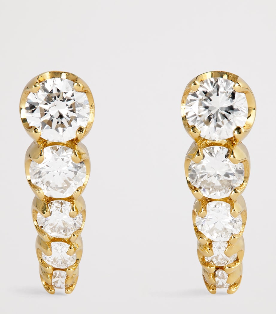 Jennifer Meyer large yellow gold and diamond Edith stud earrings, UK version
