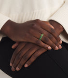 Suzanne Kalan yellow gold emerald and diamond eternity ring, UK version