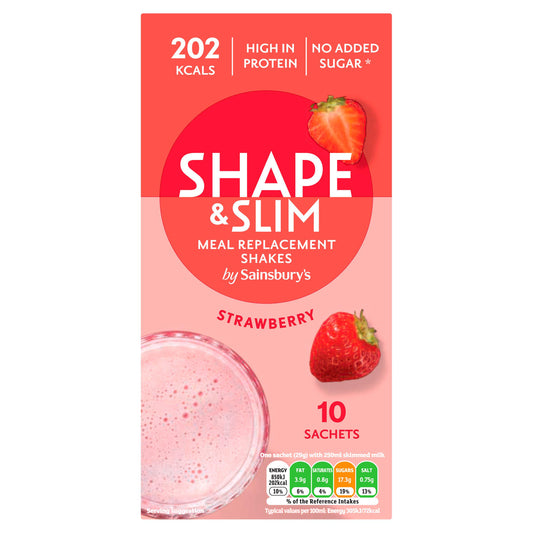 Sainsbury's Shape & Slim Meal Replacement Shakes Strawberry 10x 29g (290g) GOODS Sainsburys   