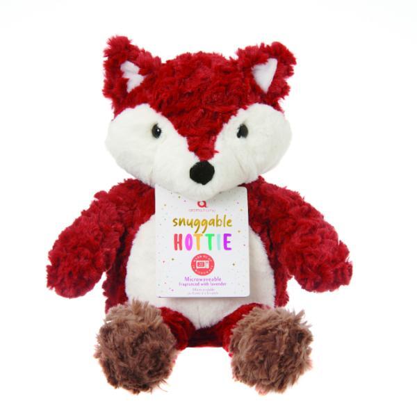 Snuggable microwavable soft plush fox toy, UK version