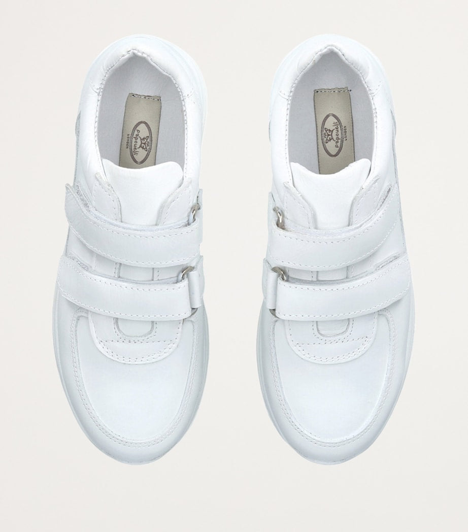 Papouelli leather kids sneakers white colour, imported from the UK