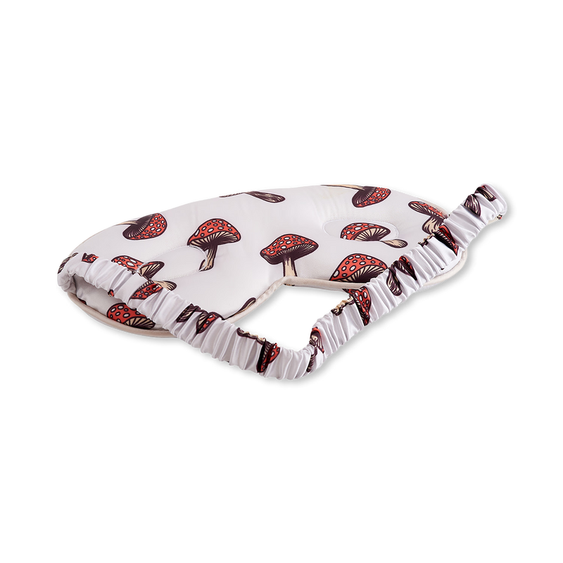 Smug Toadstool padded satin sleep mask - British product