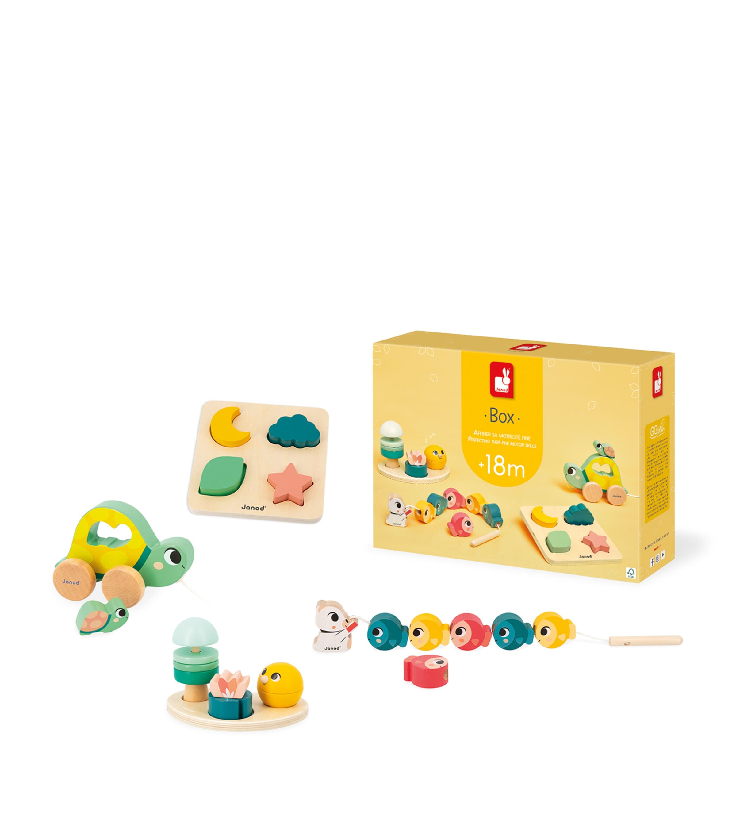 Fine Motor Skills Toy Box with Threading Beads and Puzzle for 18-24 Month Olds