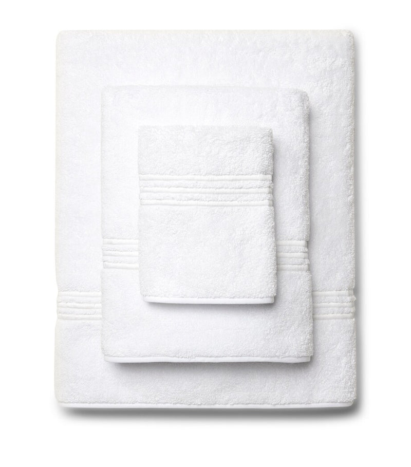 Pratesi hand towel with three hand-embroidered lines, 50cm x 75cm, imported from the UK