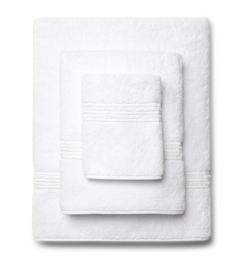 Pratesi hand towel with three hand-embroidered lines, 50cm x 75cm, imported from the UK