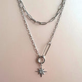 Luxe Tones double layer starburst pendant necklace (British brand)