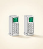 Cartier Panthère earrings white gold diamonds emerald onyx, UK version