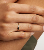Astrid & Miyu yellow gold signet ring, imported from the UK