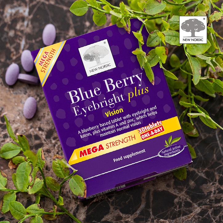 New Nordic BlueBerry Eyebright Plus One-a-Day 30 Tablets Eye Care Vitamins Holland&Barrett   