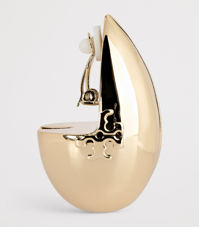 Tory Burch Wave earrings gold plated brass, UK version