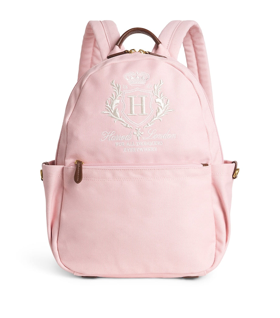 Harrods cotton embroidered emblem backpack, UK version