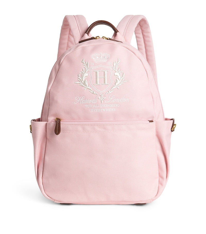Harrods cotton embroidered emblem backpack, UK version